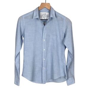 Frank & Eileen Button Up Shirt Blue White Micro Gingham